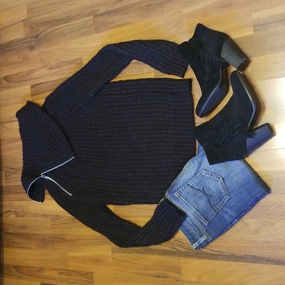 Forever 21 Sweaters - 3/$15 or 5/$25 Forever 21 Black Zipper Cowl Neck Sweater